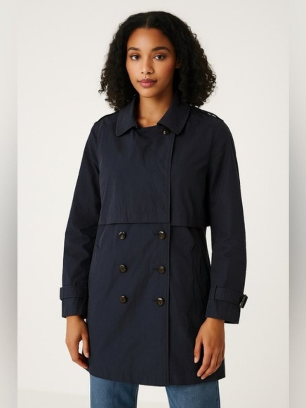 Thunder Bay Double-Breasted Trench Coat – Estimated Size L